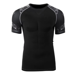 Running Hot Sale Polyester Running <b>Compression</b> <b>Shirts</b> for Men Half Sleeve Youth MMA Rashguard For Training - Product Image 3