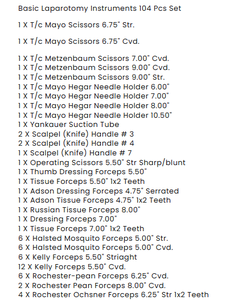 Complete Laparotomy Instruments Set 104pcs General Surgery Stainless Steel Kit Laparotomy Surgical Kit Zelmi Surgical - Product Image 4