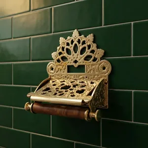 Victorian Ornate Solid Brass <b>Toilet</b> Paper <b>Holder</b> Elegant Bathroom Decor Antique Brass <b>Toilet</b> <b>Roll</b> <b>Holder</b> <b>Wall</b> <b>Mounted</b> - Product Image 5