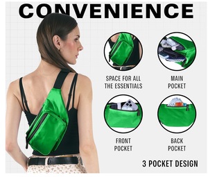 Bolsos cruzados tipo fanny pack con bolsillos con cremallera, impermeables, para viajes al aire libre, senderismo, riñoneras transpirables, bolsos deportivos de pecho. - Product Image 5