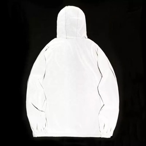 Chaqueta Cortavientos Reflectante con Capucha, a la Moda para Hombre, de Secado Rápido, Transpirable, en Color Negro y Gris, Talla Grande - Product Image 2