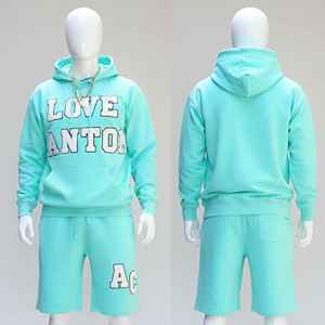 Conjunto Deportivo de Dos Piezas para Hombre, Diseño de Chándal, Pantalones Cortos Negros y Sudadera con Capucha, Ropa Deportiva Unisex - Product Image 5