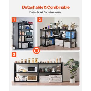 Scaffali per Garage a 5 Ripiani, Capacità 1360 Kg, Regolabili in Metallo, 46 cm P x 122 cm L x 198 cm H per lo Stoccaggio di Utensili - Product Image 5