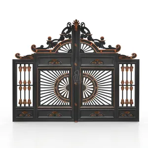 Portail en fer forgé décoratif de luxe, élégant, en métal, pour entrée principale de villa, manoir, extérieur de maison et allée. - Product Image 6