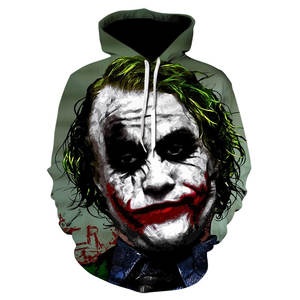 Vente en gros de sweats à capuche Joker de haute qualité avec impression numérique 3D, sweats à capuche en molleton pour hommes, design personnalisé, streetwear - Product Image 1