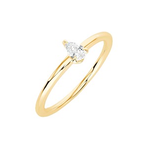 Bague Petite Poire Rose Orné de Diamant de Laboratoire de Qualité Supérieure VVS 0,16 Carat en Or Massif 10K 14K 18K – Idéale pour les Occasions Spéciales et les Fêtes, Convient à Tous - Product Image 2