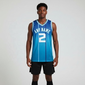 Camiseta de baloncesto azul personalizada con nombre y número, camiseta deportiva sin mangas, uniforme de equipo para entrenamiento y partidos - Product Image 1