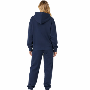 Dark Blue Women Hoodies Tracksuit <b>Set</b> Pullover Drawstring Jogger Pants Casual Fitness <b>Lounge</b> Outfit Custom Logo Solid Color <b>Sets</b> - Product Image 2