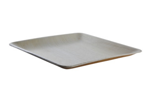 Plato Plano Redondo de Bambú, Diseño Clásico Sólido, Biodegradable, Duradero, Platos Desechables para Fiestas, 10 x 10 Pulgadas - Product Image 3