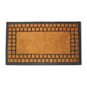 <b>Heavy</b>-<b>Duty</b> Outdoor Coir Door <b>Mats</b> with Braided Jacquard Woven Design Anti-Slip <b>Rubber</b> Base Washable Modern From India - Product Image 2