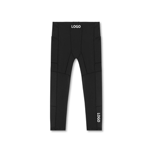 Men's Compression Leggings-Polyester Quick Dry Breathable <b>Athletic</b> Running Full Length 180g Elastic Waist Stretch Workout Pants - Product Image 1