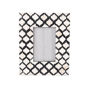 Luxury <b>Black</b> White Bone Inlay <b>Photo</b> <b>Frame</b> Handmade Moroccan Pattern Bone Mosaic Decorative Tabletop Display Fashion Craft India - Product Image 4