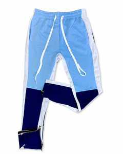 Pantalon de survêtement décontracté pour homme, color block, taille élastique, cordon de serrage, bande latérale, léger, été, en Spandex et Polyester - Product Image 1