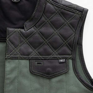 Chaleco de cuero y lona para motocicleta Hunt Club - Product Image 3