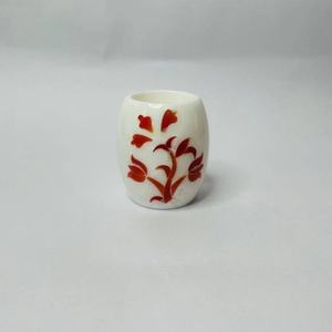 Chandelier court en pierre de luxe romantique en marbre naturel T-light Design unique et couleur pour la décoration de chambre et de table de Noël - Product Image 1