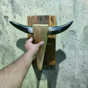 Decoración de Pared de Cuerno de Toro Natural Premium con Base de Madera, Hecha a Mano, Ecológica y Moderna, de 22 Pulgadas de Ancho - Product Image 5