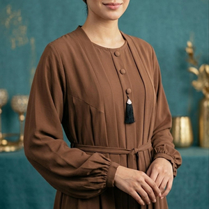 Malaysian Abaya Design in Premium Quality Chiffon Fabric Ideal for Daily Wear with <b>Matching</b> Belt New Style Abaya 2026 - Product Image 1