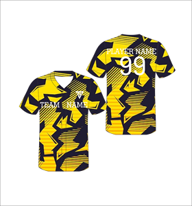 <b>Custom</b> Men's V-Neck baseball Jersey Sublimated Geometric Print Moisture Wicking Polyester Team Name Player Number 99 - Product Image 1