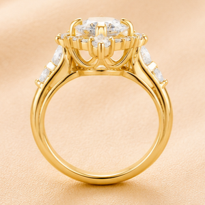 Pear Halo Lab Grown Diamond Engagement <b>Ring</b> 14K Solid Gold Rhodium Plated Vintage Bridal <b>Statement</b> <b>Ring</b> for Women Jewelry Gift - Product Image 5