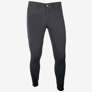 Pantalones de equitación unisex transpirables de forro polar estampado y liso, de longitud completa, con cintura elástica media, de tela de elastano/poliéster, Feather - Product Image 3