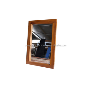 Miroir contemporain 100x60 cm en bois de teck teinté naturel pour cuisine hôtel salle à manger accessoire de meubles en bois - Product Image 3