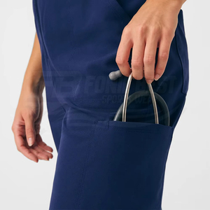 Uniforme Médico Azul Marino para Mujer, Mono con Cierre Frontal y Manga Corta, Bolsillos para Personal Médico, Marca FONILBEST Needle - Product Image 5