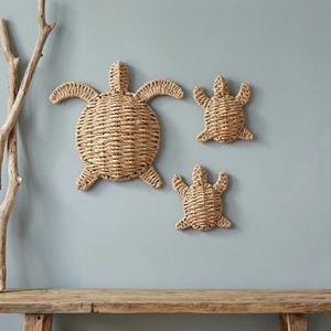 <b>Tortoise</b> Wall Decor Rattan Handmade Woven Turtle Wall Hanging For <b>Home</b> Living Room Bedroom Balcony Boho Rustic Interior Styling - Product Image 1