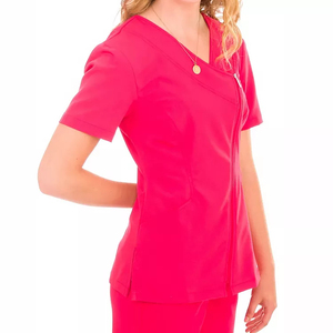 Unisex Nursing <b>Scrubs</b> Sets Women's Short Sleeve Winter Medical Uniforms Spandex Polyester Fabric for Hospitals - Product Image 2