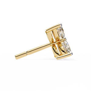 Exclusivos y Opulentos Pendientes de Diamantes con Corte Marquesa Chapados en Oro de 14 Quilates, Certificados por IGI, Diseño Elegante, Regalo para Bodas y Fiestas - Product Image 4