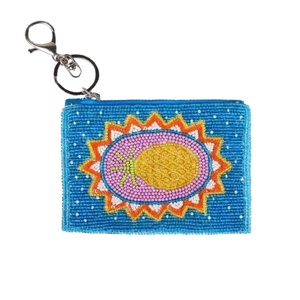 Handmade Beaded Coin Purse with <b>Cute</b> <b>Bear</b> in Hat and Scarf Beaded Animal Design Pouch - Product Image 1