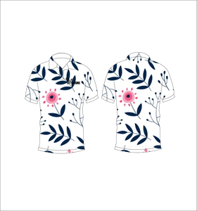 Polo pour homme à imprimé floral, manches courtes, coupe classique, tissé, avec logo sur le devant, tenue décontractée d'été - Product Image 6