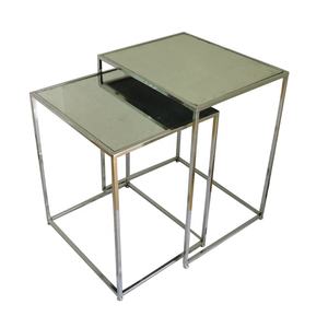 Artesign-Mesa auxiliar cuadrada de aleación de acero inoxidable, muebles de salón modernos de color plateado, muebles para el hogar al por mayor con estilo - Product Image 1