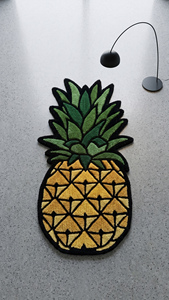 Alfombra de Lana Premium Hecha a Mano, Antideslizante, Moderna, con Diseño de Piña Tropical en Amarillo y Verde, Decoración para el Hogar - Product Image 3