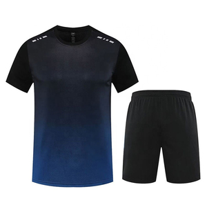 ชุดเทเบิลเทนนิสแบบกำหนดเองใหม่ เสื้อแบดมินตันผู้ชายแห้งเร็วและกางเกงขาสั้น ชุดยูนิฟอร์มเทเบิลเทนนิสระบายอากาศได้ดี - Product Image 3