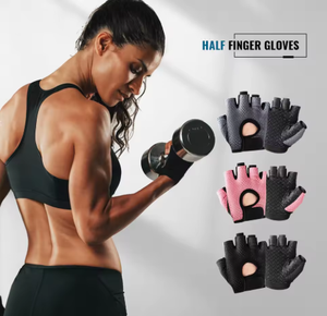 Guantes Deportivos Ligeros de PU para Mujer, Medios Dedos, Transpirables, Antideslizantes, para Levantamiento de Pesas, Ciclismo, Yoga y Entrenamiento - Product Image 6