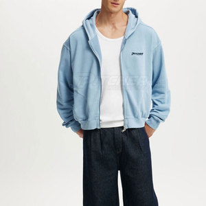 Sweat-shirts à capuche zippés pour hommes, style urbain, avec design épaules tombantes, poches avant et coupe décontractée tendance - Product Image 6