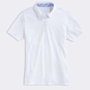 เสื้อเชิ้ตแขนสั้นสีขาวสำหรับผู้หญิง ผ้าโพลีเอสเตอร์/คอตตอนผสม สไตล์ลำลอง ความยาวปกติ สีพื้น ผ้าถักเนื้อเจอร์ซีย์ ป้องกันการเป็นขุย - Product Image 6