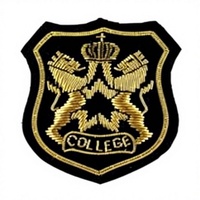 Parches de lujo para uniformes universitarios con bordado de crests y coronas, materiales ecológicos, bordado 3D en relieve personalizado a mano