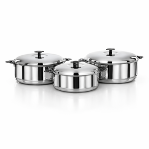 Plat de service tajine marocain en acier inoxydable, base martelée dorée, couvercle argenté, durable, antiadhésif, chauffe-plats décoratif moderne - Product Image 3