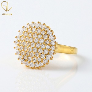 Round Cut Moissanite Diamond <b>Cocktail</b> Cluster Engagement <b>Ring</b> Luxury Moissanite <b>Ring</b> for Women Fine Jewelry - Product Image 2