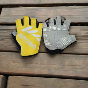 Gants de cyclisme sportifs tendance, design sans doigts aux couleurs contrastées, flexibilité maximale, gants de vélo demi-doigts en spandex extensible - Product Image 4