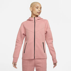 AAFII IMPEX Women's <b>Pink</b> Hooded <b>Tracksuit</b> Set Full Zipper Lightweight Eco-Friendly Casual Regular Fit Solid Color 100% Polyester - Product Image 2