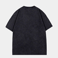T-shirt décontracté tendance pour homme à manches courtes, coupe classique, en molleton délavé, col rond personnalisé, 100 % coton biologique, style urbain