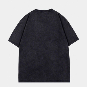 T-shirt décontracté tendance pour homme à manches courtes, coupe classique, délavé à l'acide, col rond personnalisé, 100 % coton biologique, style urbain, écologique, ultra - Product Image 2