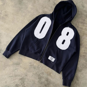 Sweat à capuche pour homme, imprimé numériquement par le fabricant, anti-rétrécissement, 500g, motif uni, tricoté, doublé, design hiver, coupe oversize - Product Image 2