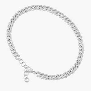Tobilleras de Cadena Cubana con Diamantes, Oro Sólido de 14k y 18k, Diamantes Redondos Cultivados en Laboratorio, Ajustables, con Cierre de Langosta, Joyería de Lujo - Product Image 3