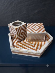 Juego de Porta Incienso de Mármol Natural con Quemador de Bakhoor y Oud, Caja de Almacenamiento y Bandeja, Hecho a Mano, Decoración para Uso Religioso - Product Image 1