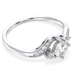 Anillo REYES Elegante de Plata de Ley 925 con Moissanita para Uso Diario, Chapado en Oro de 14K, Regalo de Cumpleaños, Joyería Fina para Mujer - Product Image 3