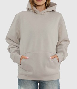 Sudadera con Capucha Extra Grande para Mujer, Color Verde Sólido, 100% Algodón, Tejido de Punto, con Bolsillos, Transpirable, para Otoño - Product Image 3