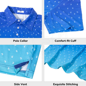 Vêtements de golf légers au design optimal, polos de golf pour jeunes avec texture tricotée et côtés arrondis pour les tenues de club - Product Image 6